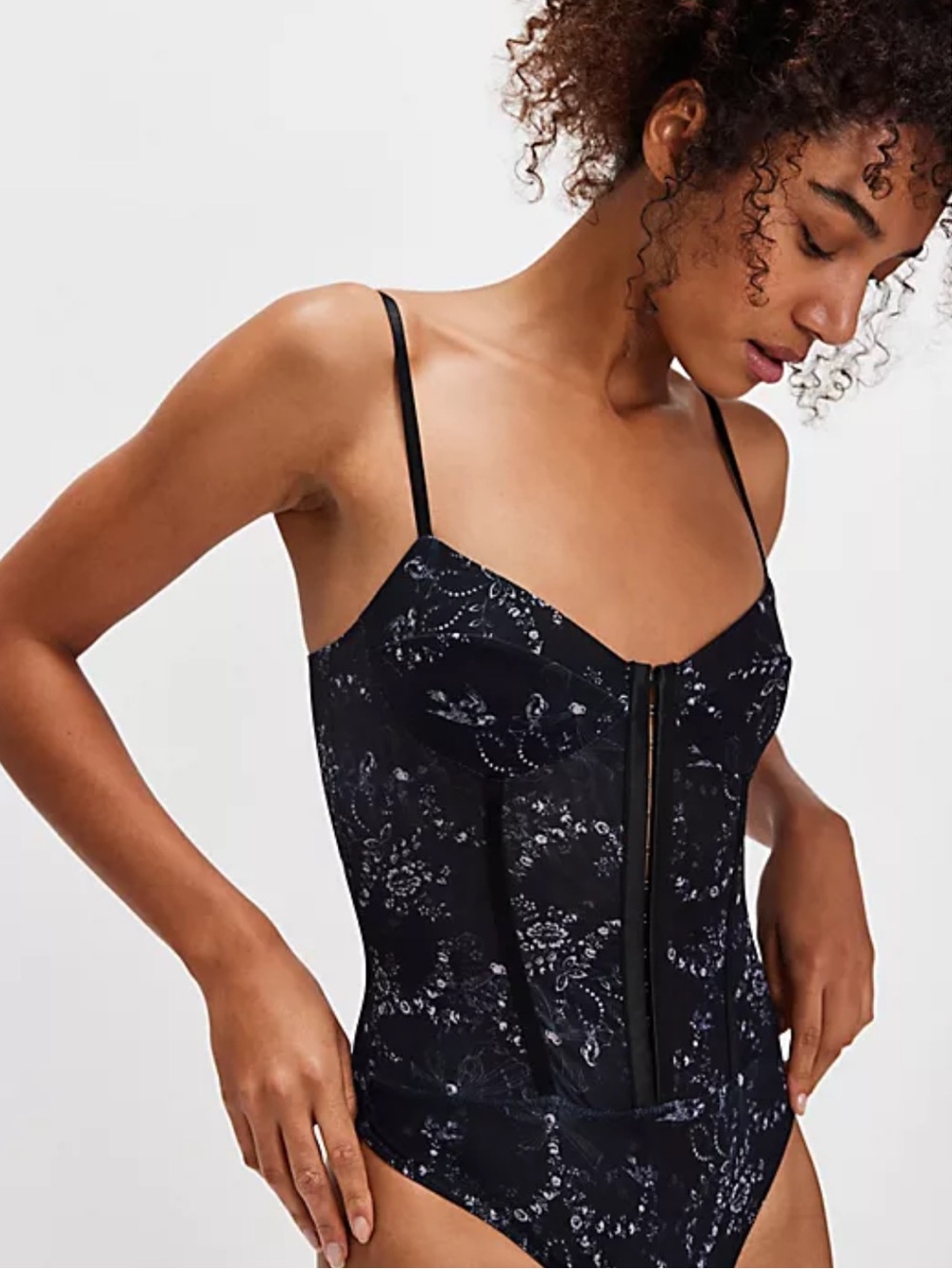 Intimately Free By Free People Night Rhythm Bodysuit in Navy Size Small